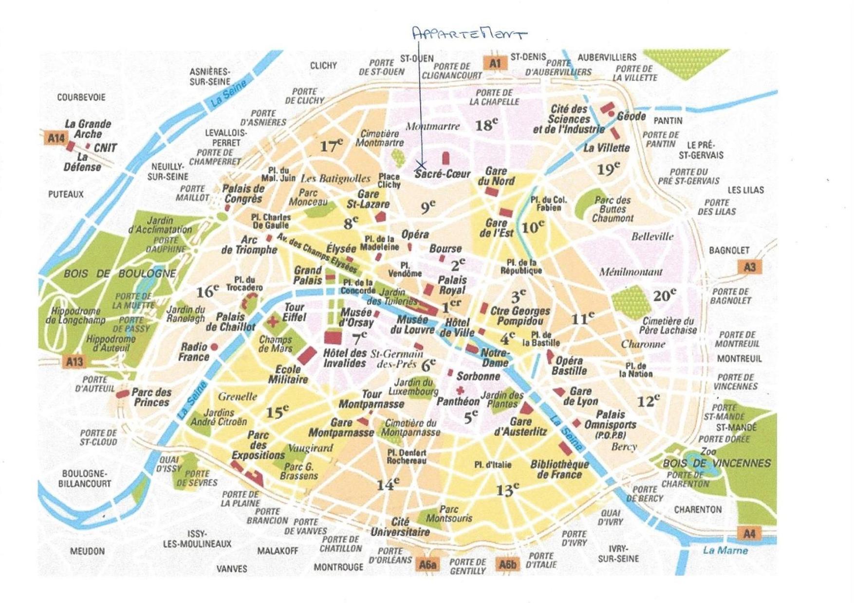Paris Sacre Coeur Montmartre Et Tour Eiffel, 8 People,公寓 外观 照片